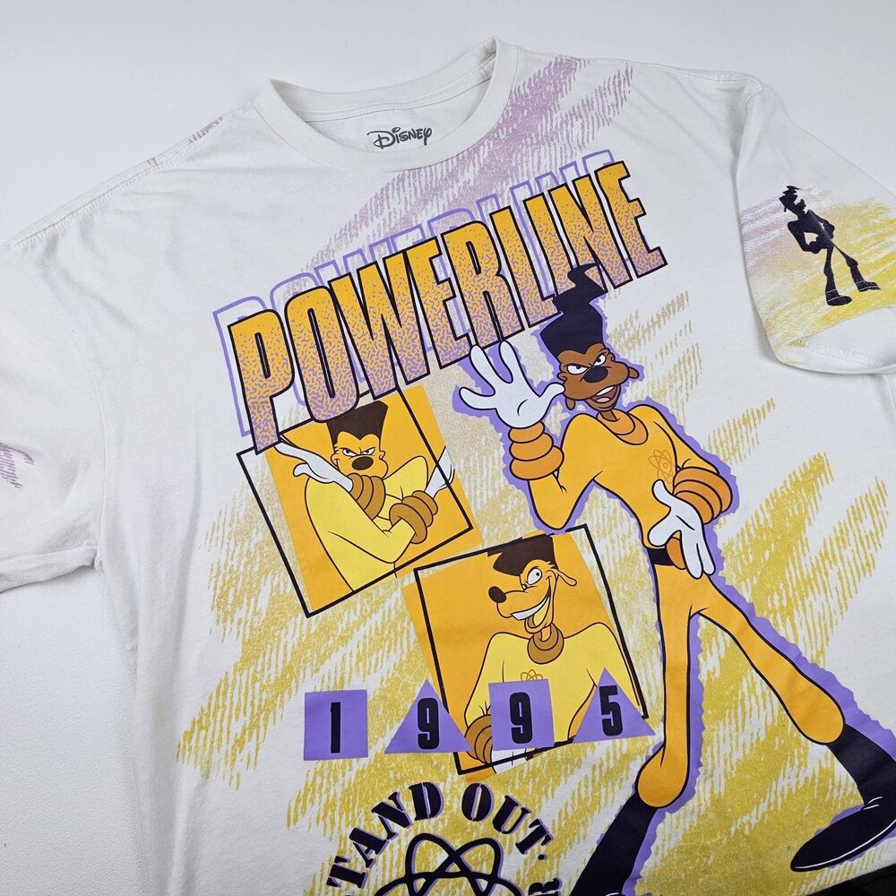 Disney Powerline US Stand Out Tour 9 T Shirt Mens L Goofy Movie Graphic